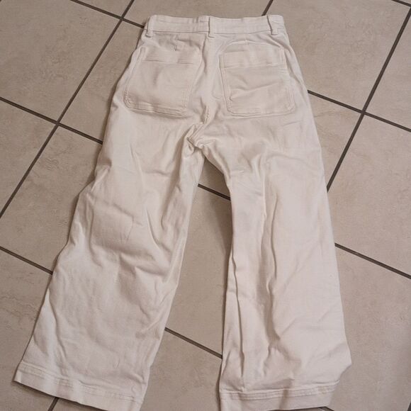 Everlane Cropped Wide Leg Short Jean White Pants Size 2S - Picture 3 of 9